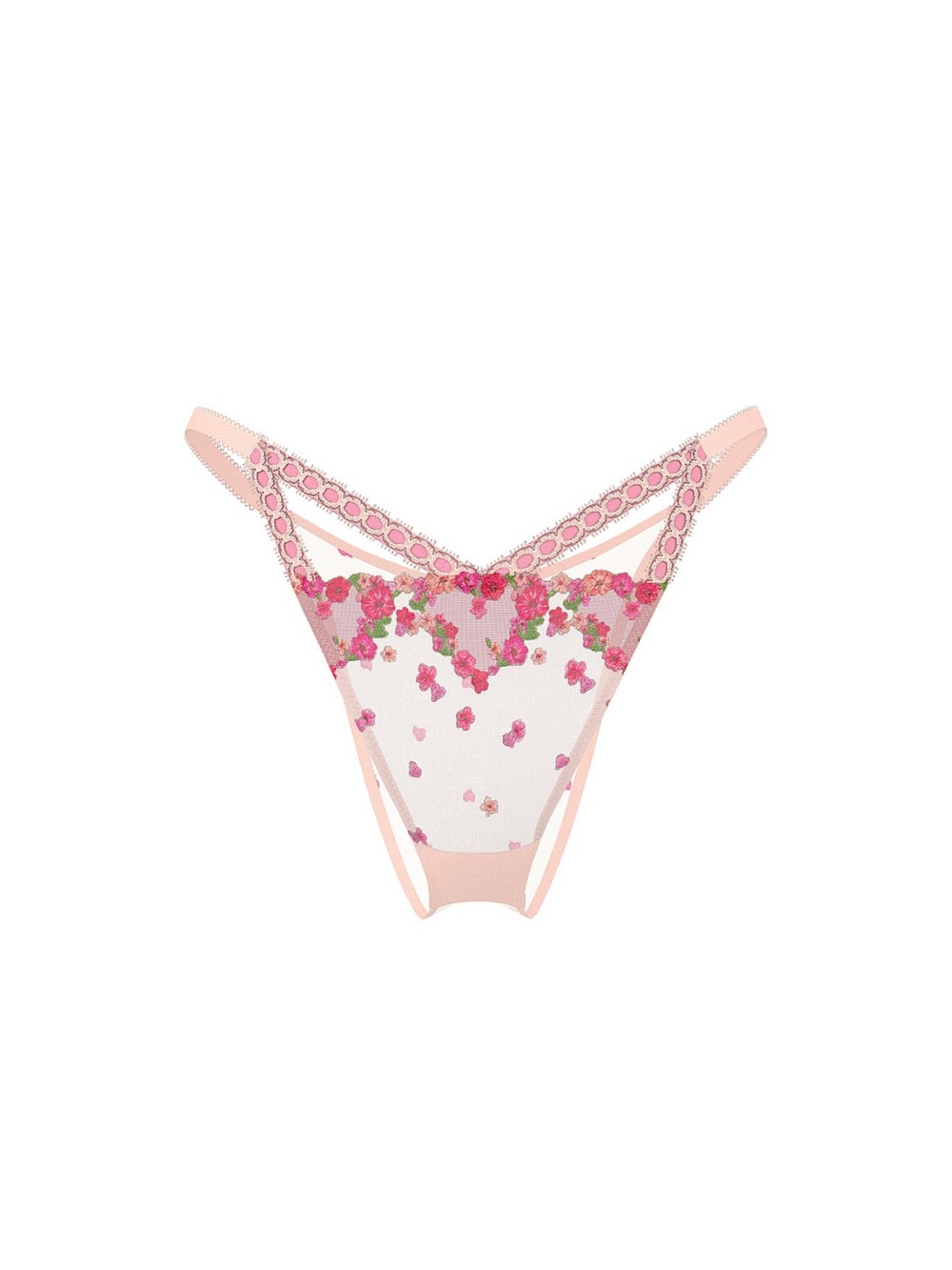 Victoria's Secret Hearts & Roses Embroidery Brazilian Panty | Dream Angels